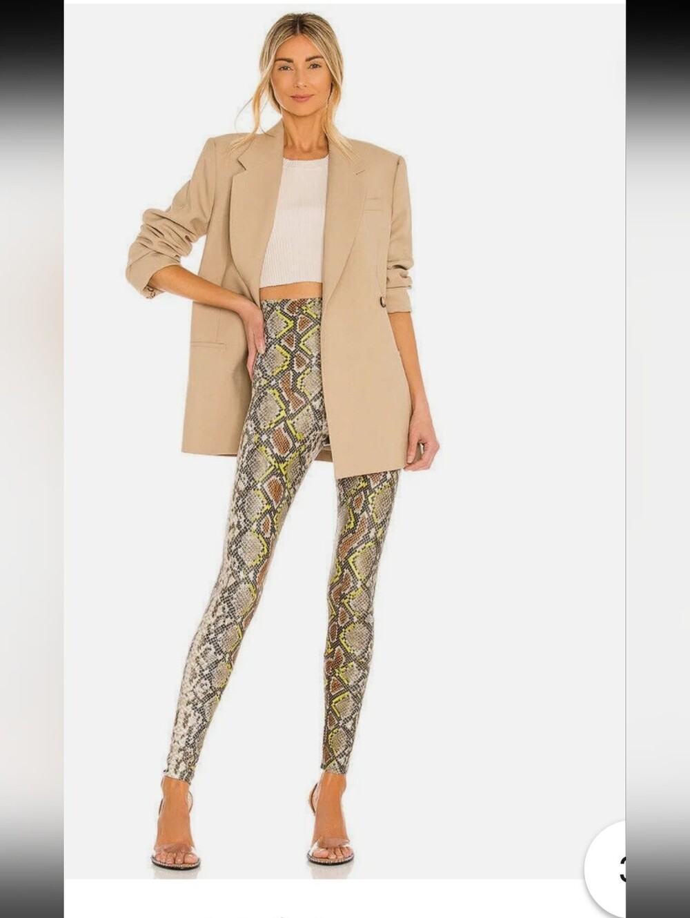 COMMANDO  FAUX LEATHER ANIMAL. LEGGING NEON SNAKE /SZ:SMALL